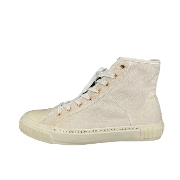 Allsaints Dana Ghost High-Top Sneaker Trainers Canvas, UK 9 US 11 WORN ONCE - Picture 5 of 10
